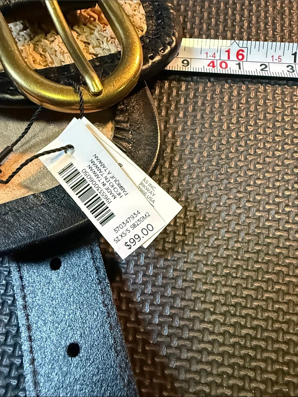 Adjustable Black and Tan Woven Strap for women